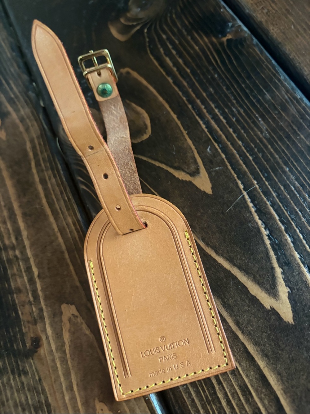 EUC Louis Vuitton Luggage Tag with Gold-Tone Buckle - Picture 5 of 6